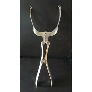 Vintage Metal Gadget Master brand tongs / forked‎ grabber 10" Made in USA